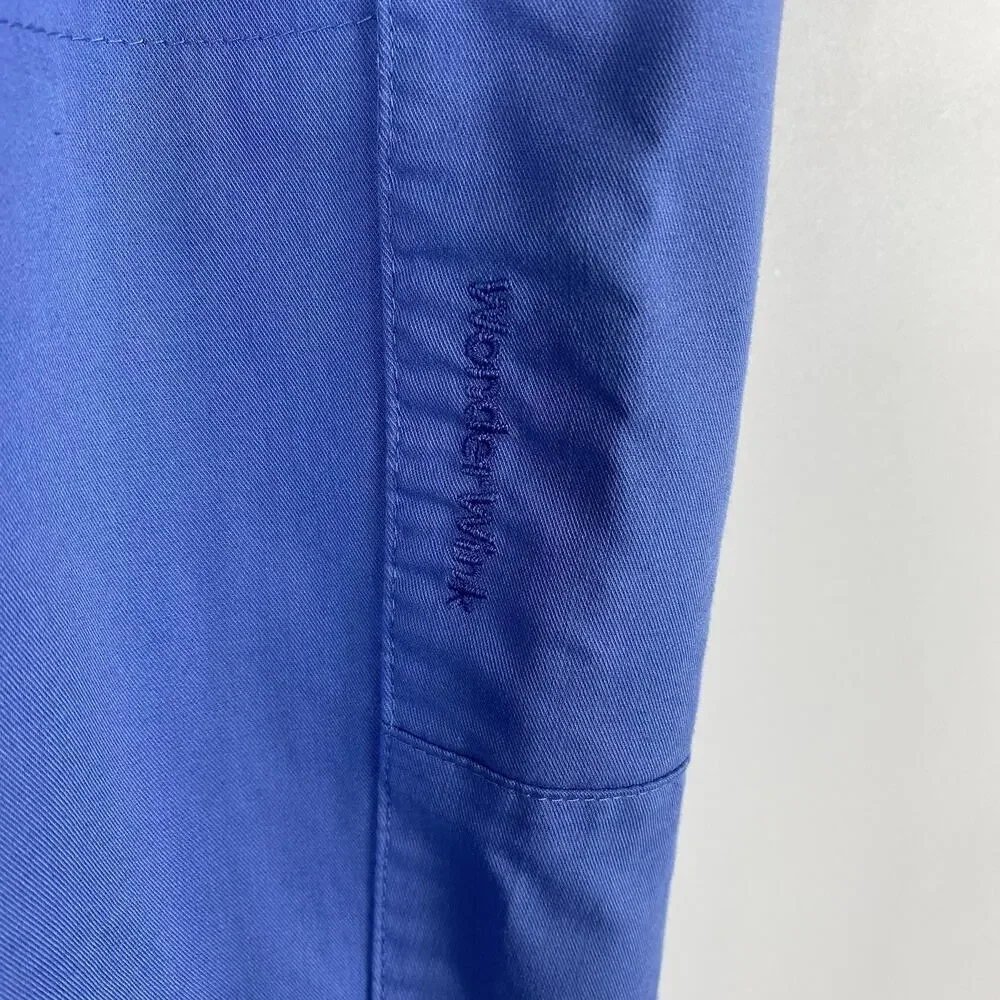 Wonderwink Scrub Pants Women's 2X Petite Blue Wink Pro Knit Waist Cargo 5419